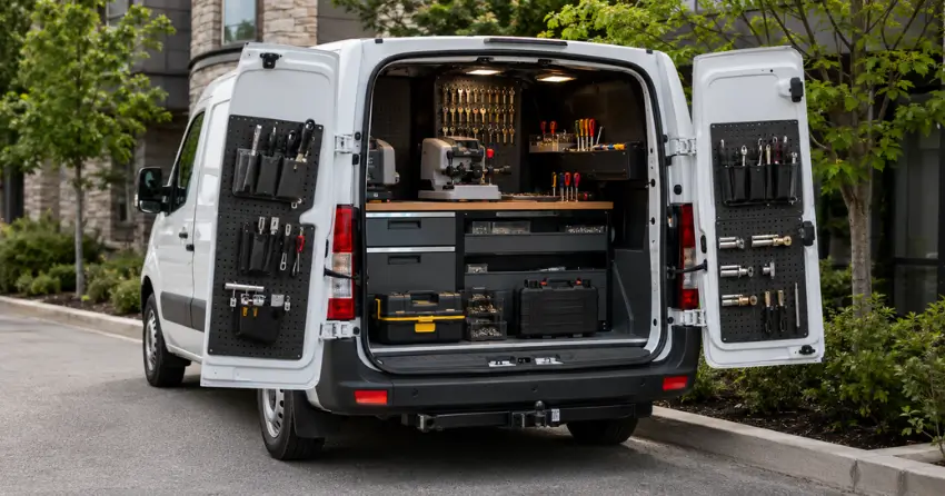 mobile locksmith service vehicle equipped with tools in Midland