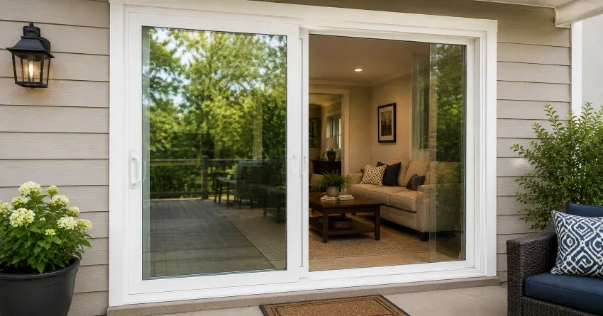 new patio door replacement installed in Midland home