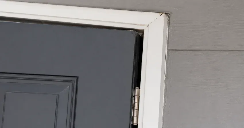 technician tightening a loose door hinge in Leeshore Estates, Midland
