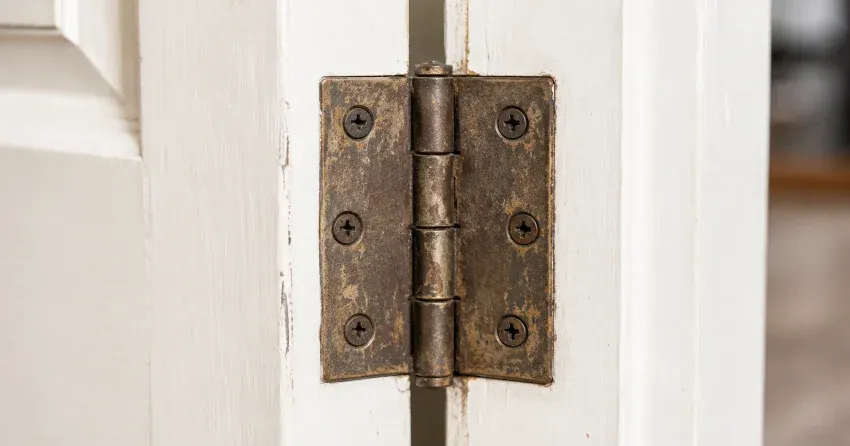 technician adjusting a sagging door hinge in Midland